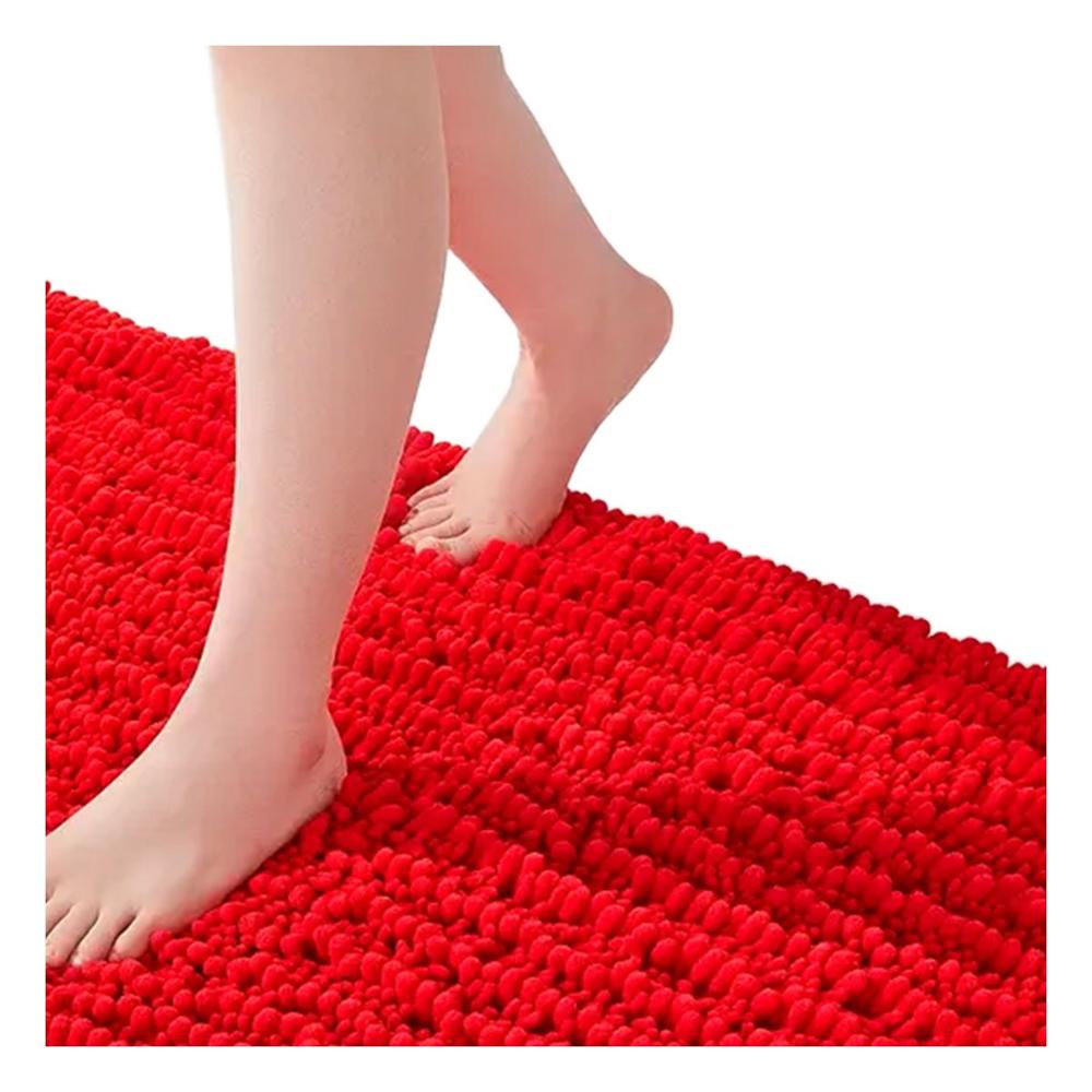 Cubierta Ovalada de Microfibra 40x60cm Rojo Suave para Ambientes del Hogar Y Regalo Sticker