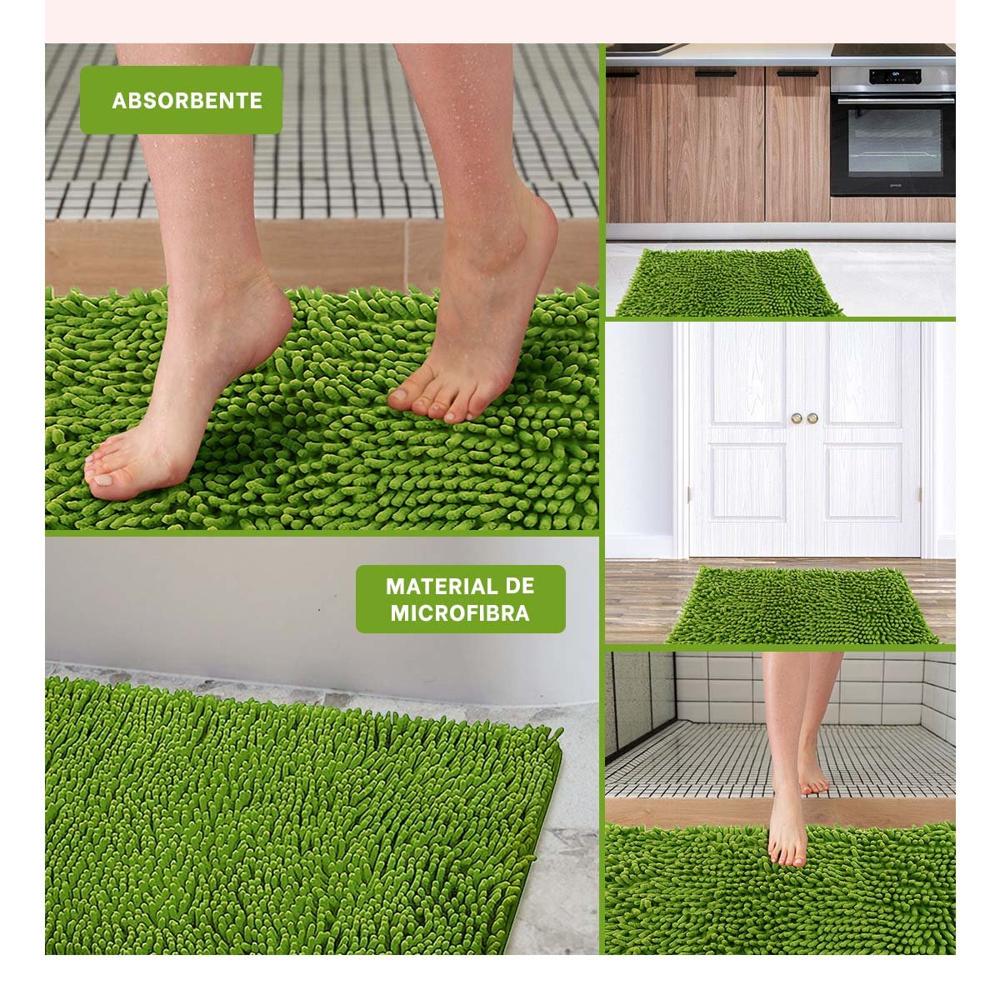 Tapiz Rectangular de Microfibra Decorativa para Casa Verde Limon 40 x 60 cm Y Ligas Regalo