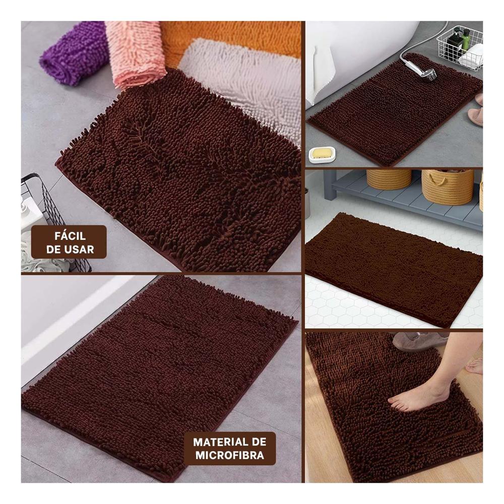 Cubrepiso Rectangular de Microfibra 40x60cm Marron para Espacios del Hogar Y Ligas Regalo