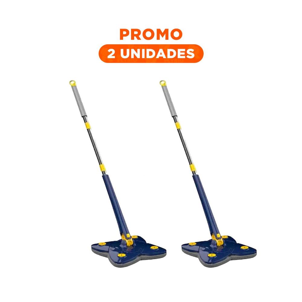 Pack2 Fregona 360 con autoexprimidor 4 esquinas azul ideal para casas Y Regalo Sticker