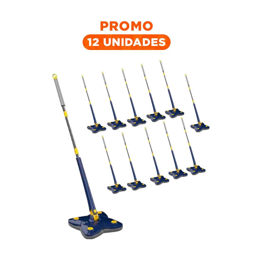 Pack12 Escoba 360 con sistema autoexprimidor 4 esquinas azul elimina suciedad rapidamente