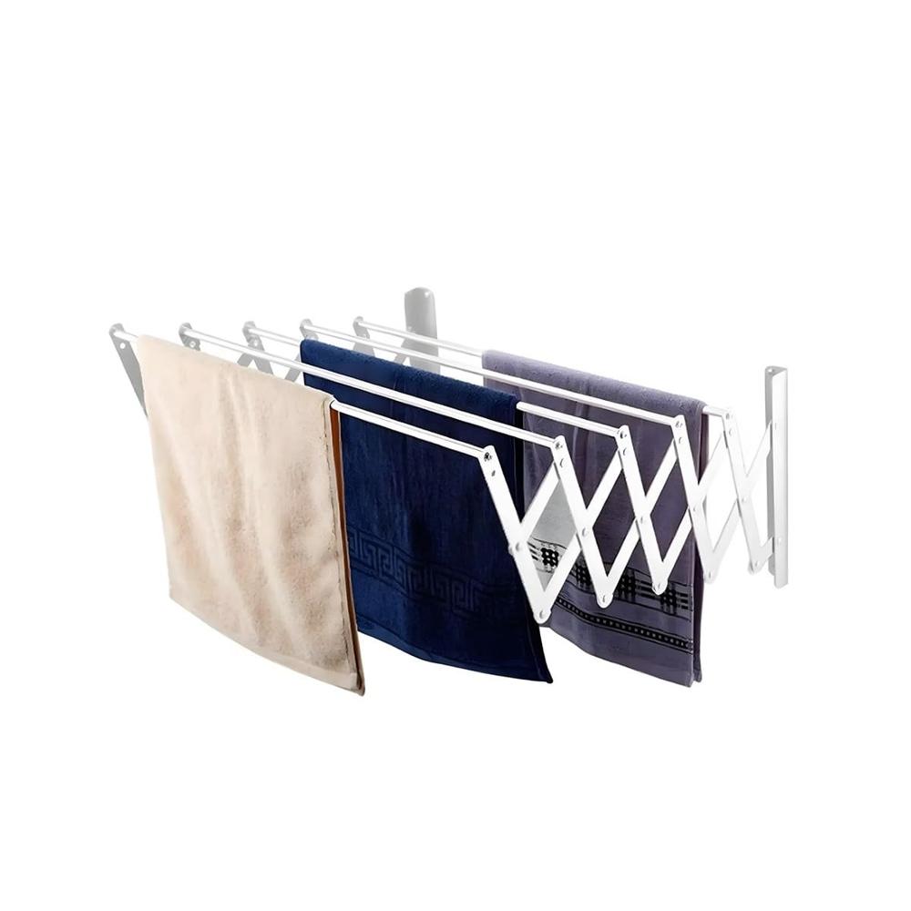 Soporte Plegable Acordeon Plateado 5 Barras 80cm para Secado Diario Y Regalo Sticker