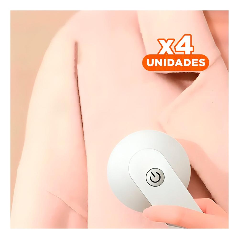Pack4 Removedor Electrico De Pelusas Blanco Para Mantener Ropa Y Tapiceria Y Regalo Sticker