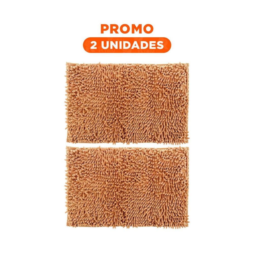 Pack2 Tapiz Rectangular Suave de Microfibra 40x60cm Mostaza para Ambientes Y Regalo Sticker
