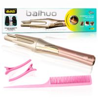 Rizador De Cabello Baihuo Dorado MY 7577 Inalambrico Barril Triple 32 mm Recargable Ceramico