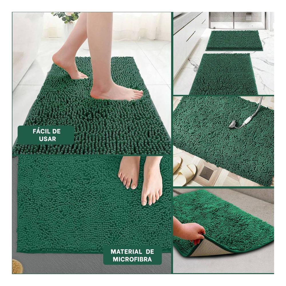 Alfombrilla Rectangular de Microfibra 40x60cm Verde oscuro para Uso Diario Y Ligas Regalo