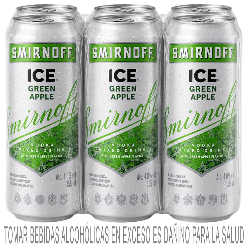 Ready To Drink SMIRNOFF ICE Green Apple Lata 355ml Paquete 6un