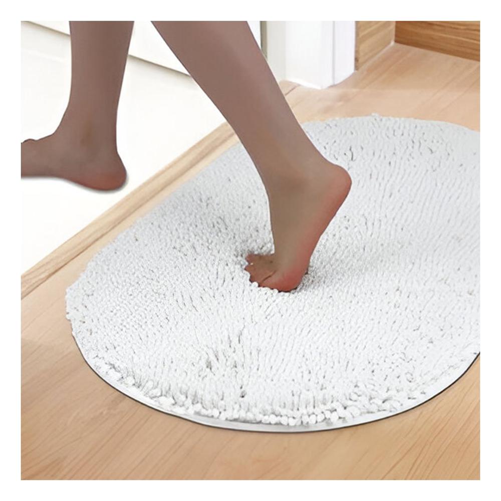 Tapete Ovalado de Microfibra 40x60cm Crema para Bano y Espacios del Hogar