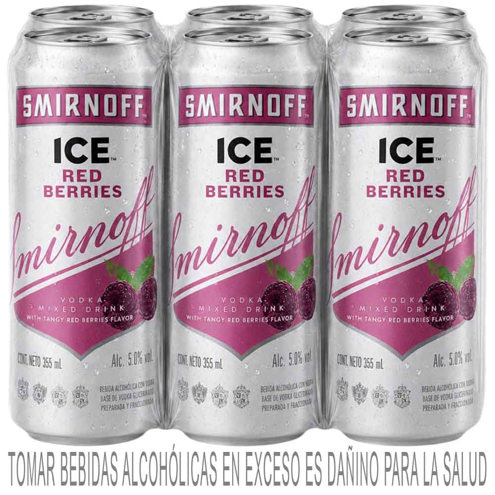 Ready To Drink SMIRNOFF ICE Red Berries Lata 355ml Paquete 6un