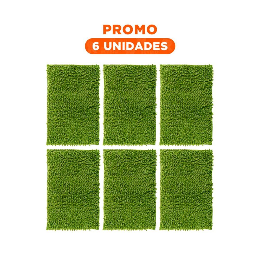 Pack6 Superficie Decorativa Rectangular de Microfibra Verde Limon 40 x 60 cm Y Regalo Sticker
