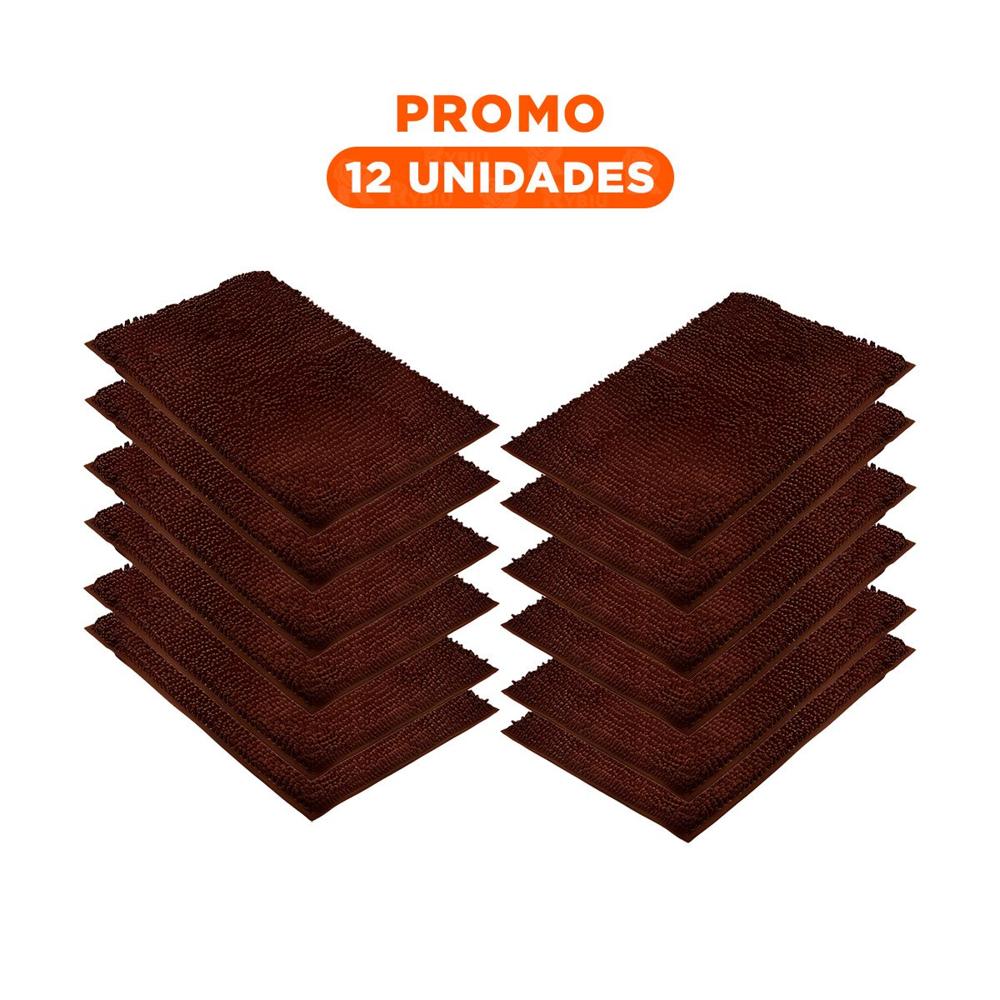 Pack12 Alfombrilla Rectangular Decorativa Microfibra 40x60cm Marron para Hogar