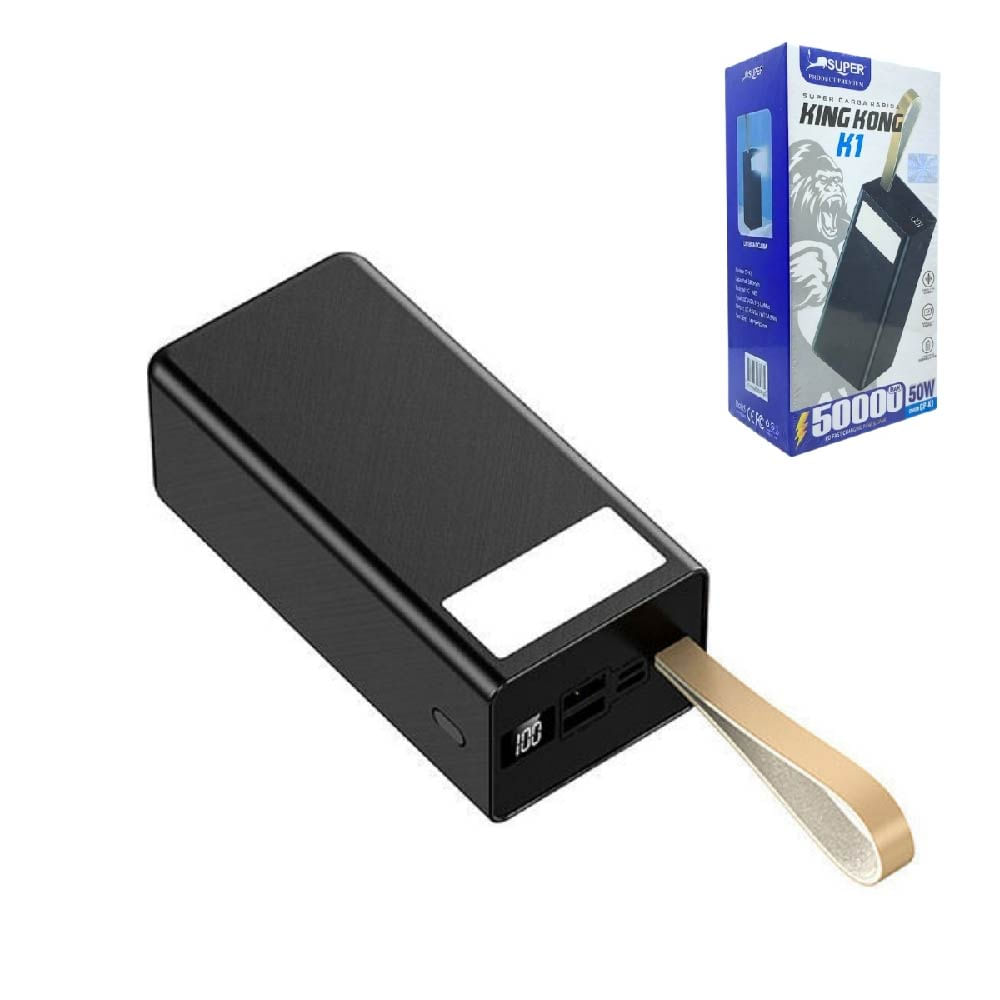 CARGADOR PORTÁTIL KING KONG K1 50000 mAh 50W CON CARGA RÁPIDA Y LINTERNA LED