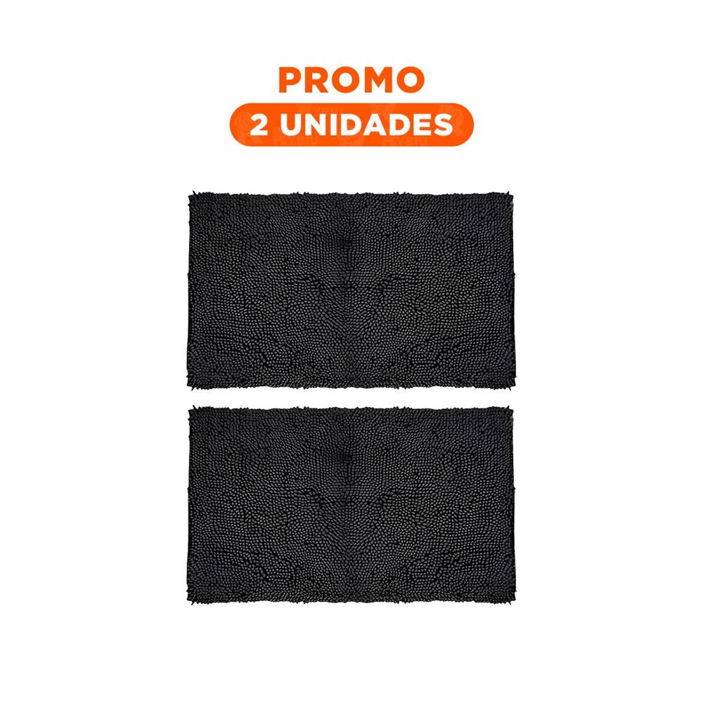 Pack2 Tapiz Rectangular Suave de Microfibra 40x60cm Negro Y Regalo Sticker