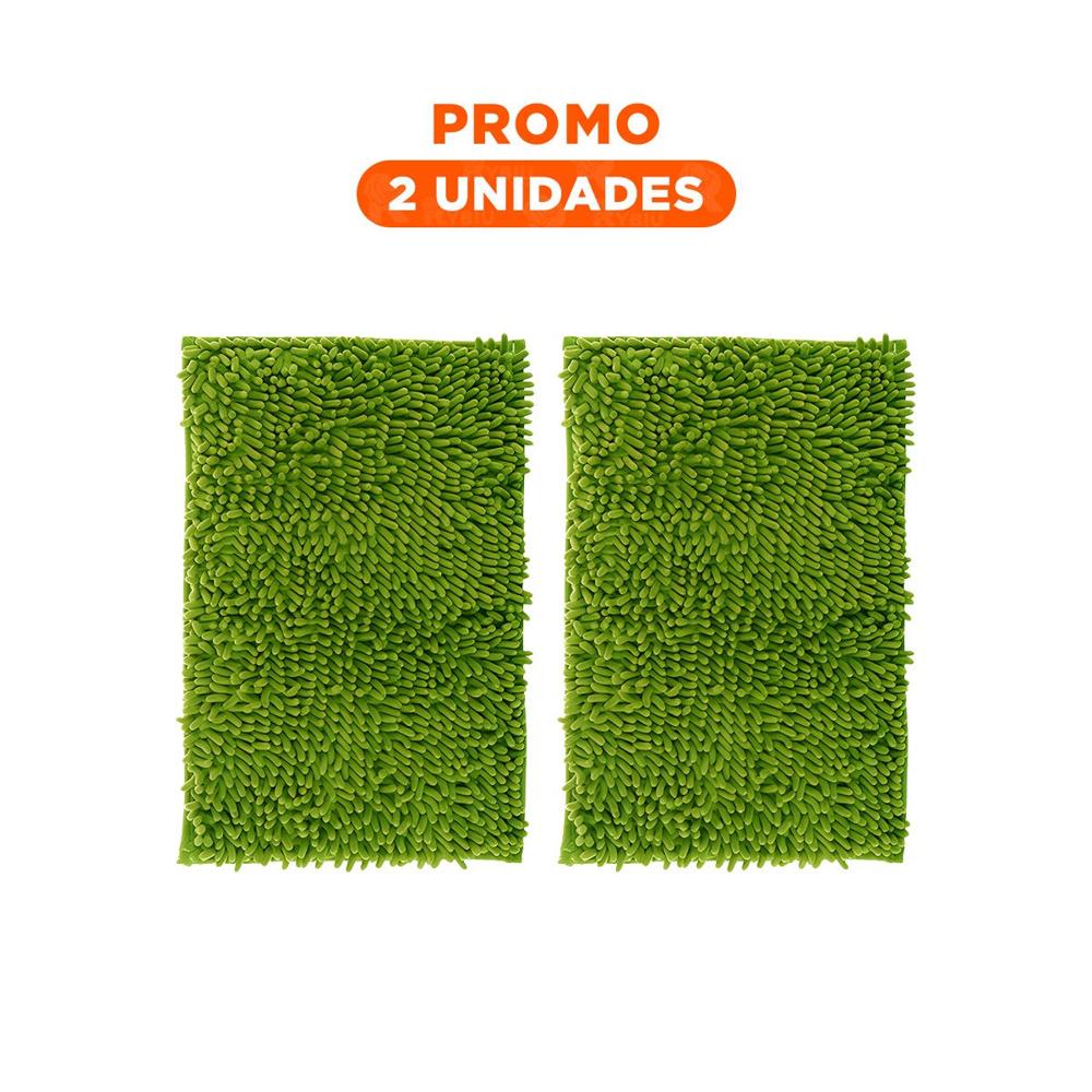 Pack2 Accento Rectangular de Microfibra para Hogar Verde Limon 40 x 60 cm Y Regalo Sticker