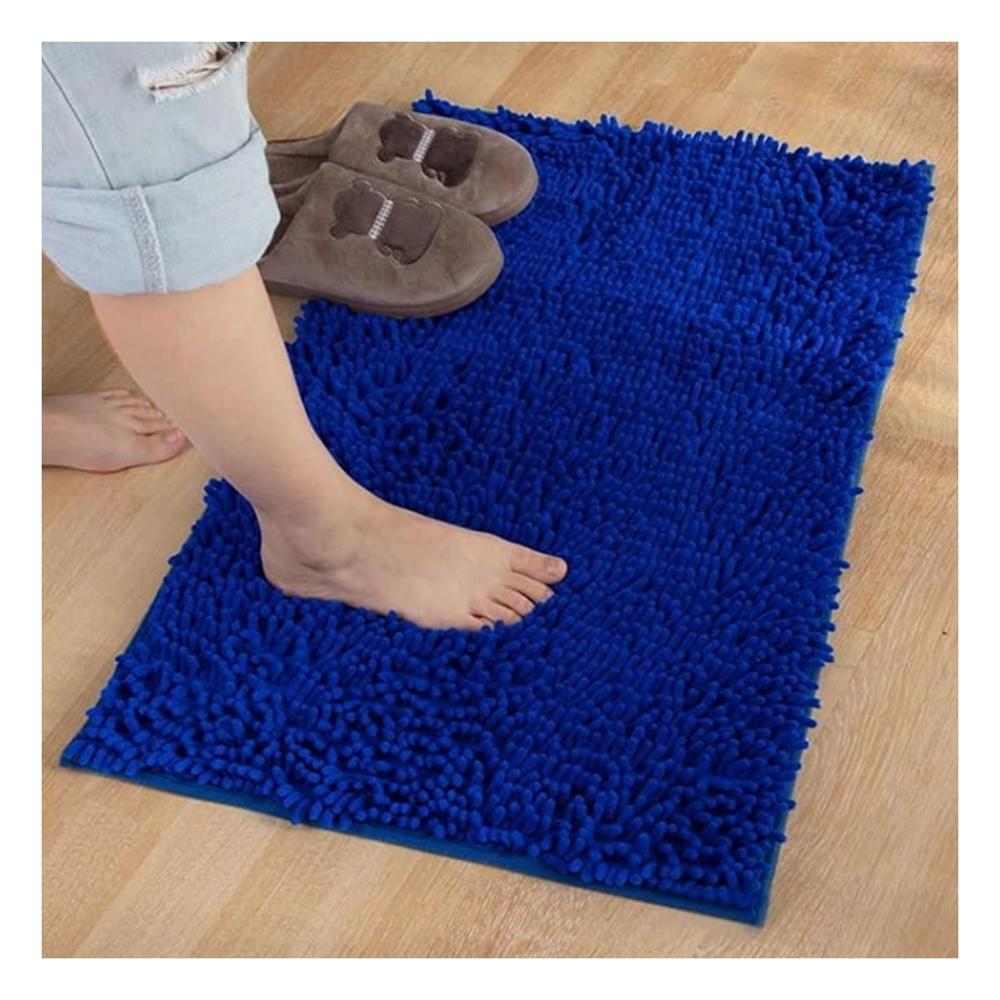 Protector Rectangular de Piso Microfibra 40x60cm Azul para Casa Y Notas