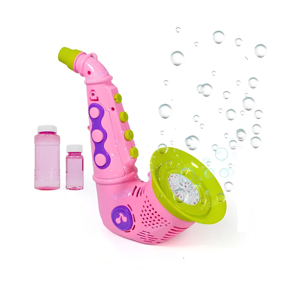 Juguete Burbujero Saxofón Musical Rosado