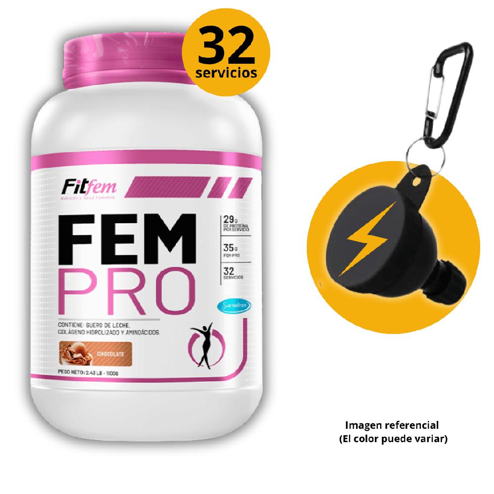 Proteína Fem Pro Whey 1.1KG Fit Fem Chocolate portasuples