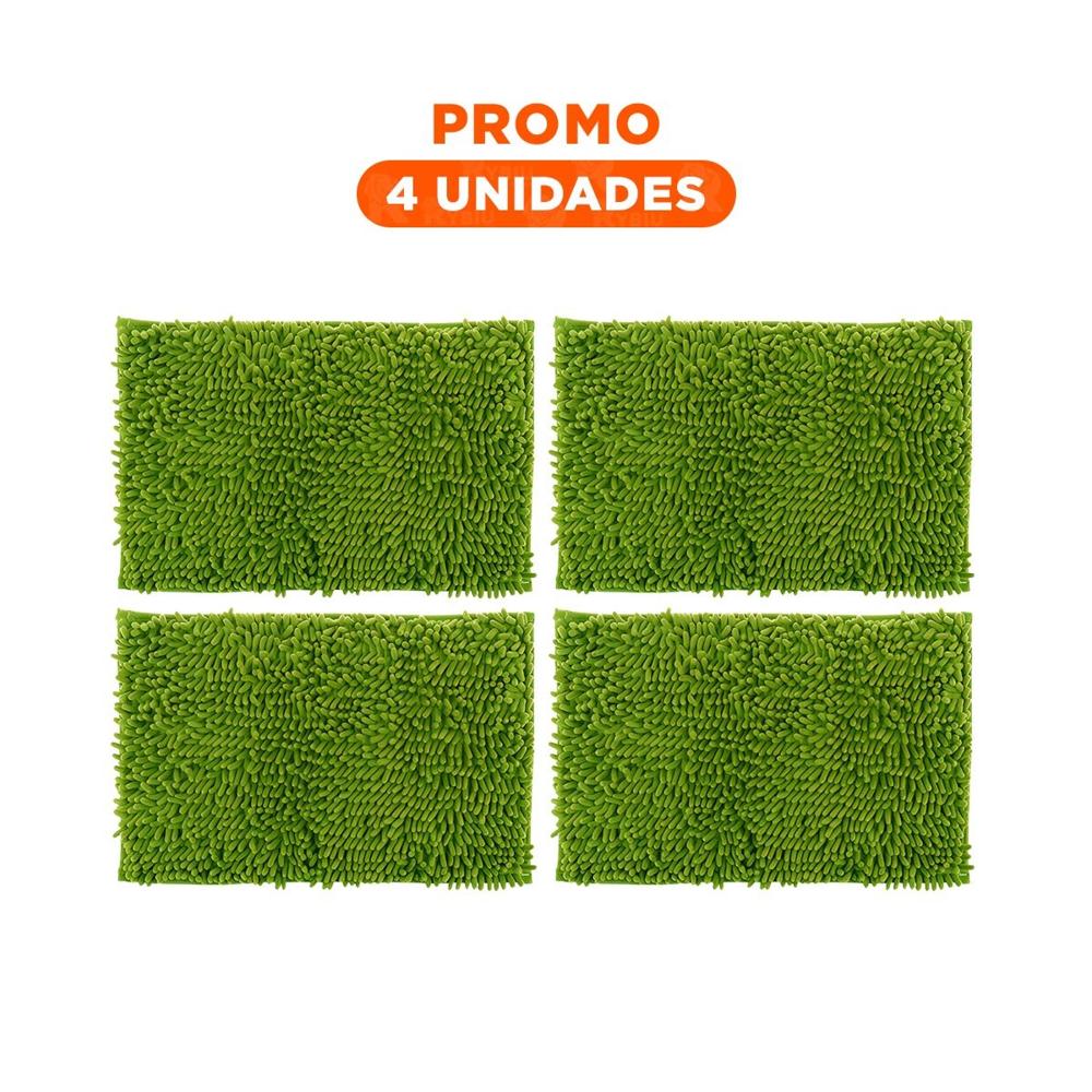 Pack4 Soporte Rectangular de Microfibra Verde Limon 40 x 60 cm
