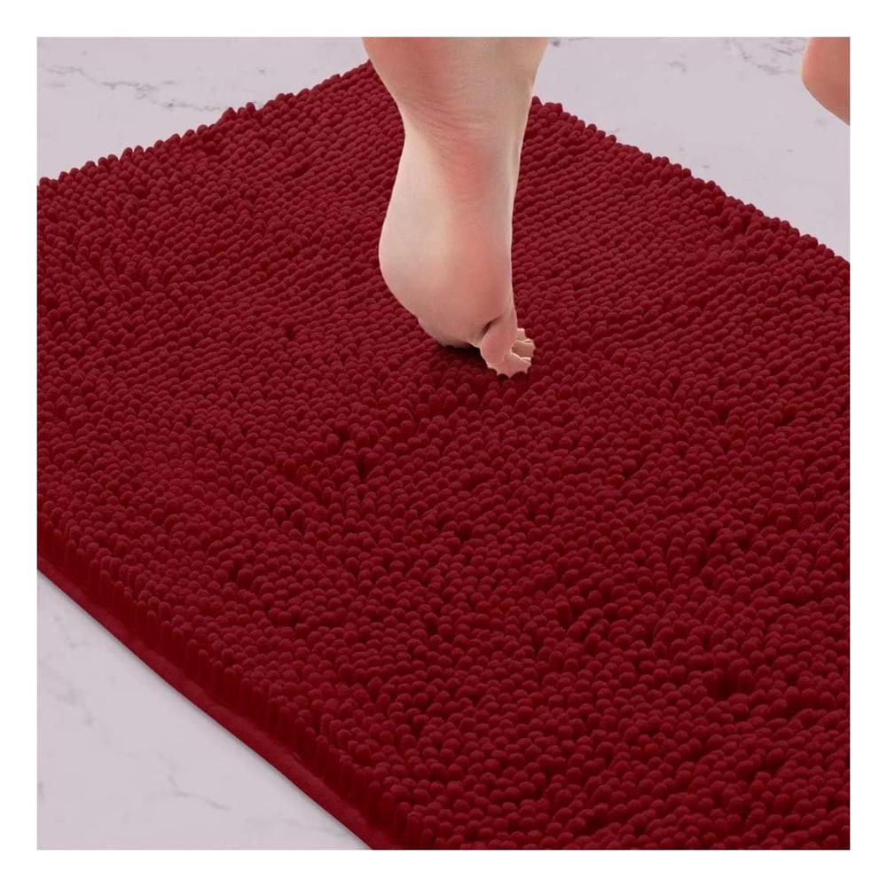 Alfombrilla Rectangular Suave de Microfibra 40x60cm Guinda Interior Y Notas