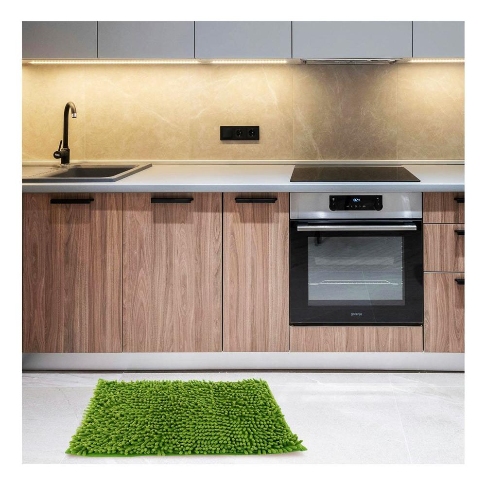 Alfombra Rectangular de Microfibra para Hogar en Verde Limon 40 x 60 cm