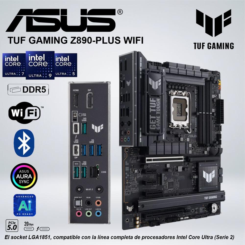 PLACA ASUS TUF GAMING Z890-PLUS WIFI DDR5 SOCKET LGA1851