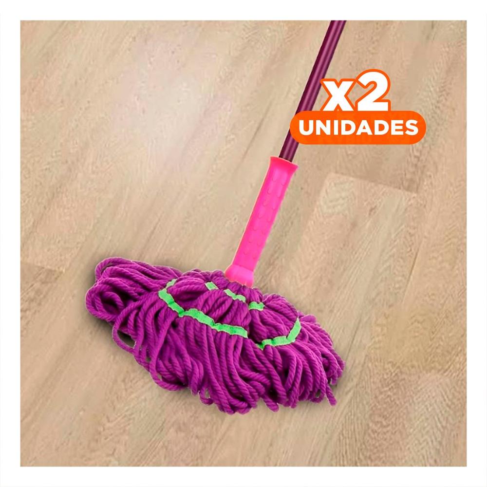 Pack2 Escurridor Giratorio para Piso con Autoexprimidor de Uso Domestico