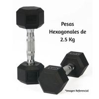 Par de Mancuernas Hexagonales de Caucho 2.5 Kg