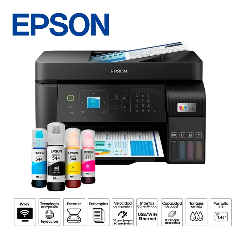 IMPRESORA MULTIFUNCIONAL EPSON ECOTANK L5590 4 EN 1 CON ADF WI-FI ETHERNET Y FAX