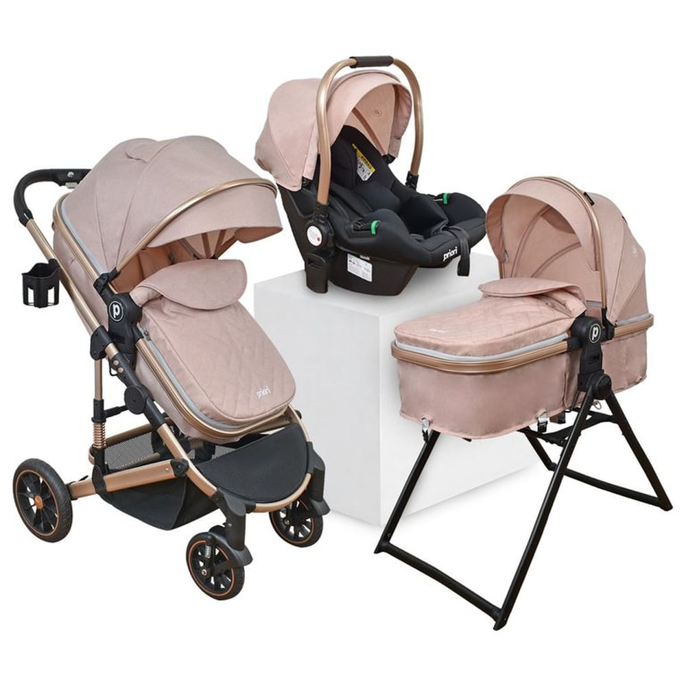 Coche Bebé 4 En 1 Travel System Cris Priori Rosa Rosado