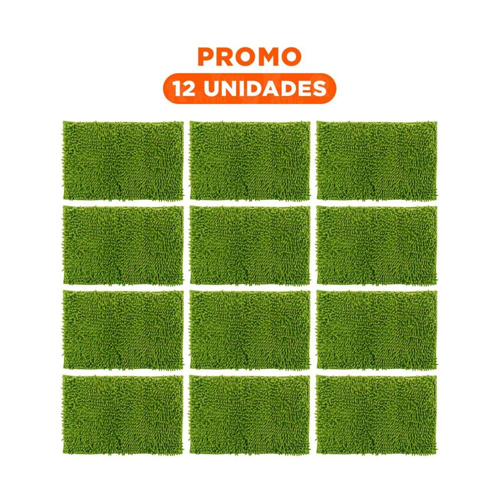 Pack12 Pieza Decorativa Rectangular de Microfibra Verde Limon 40 x 60 cm