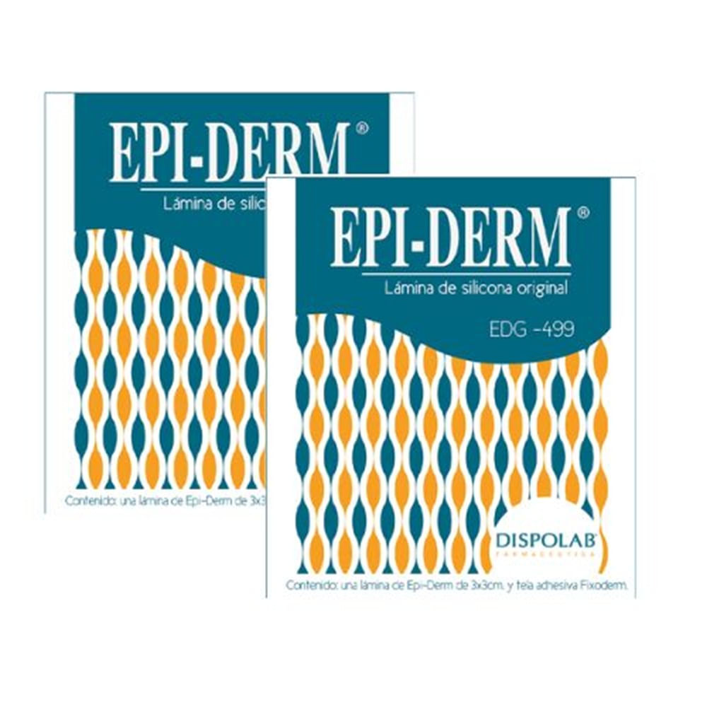 Pack x2 Lámina de gel de silicona Epi-Derm 499 3x3 cm