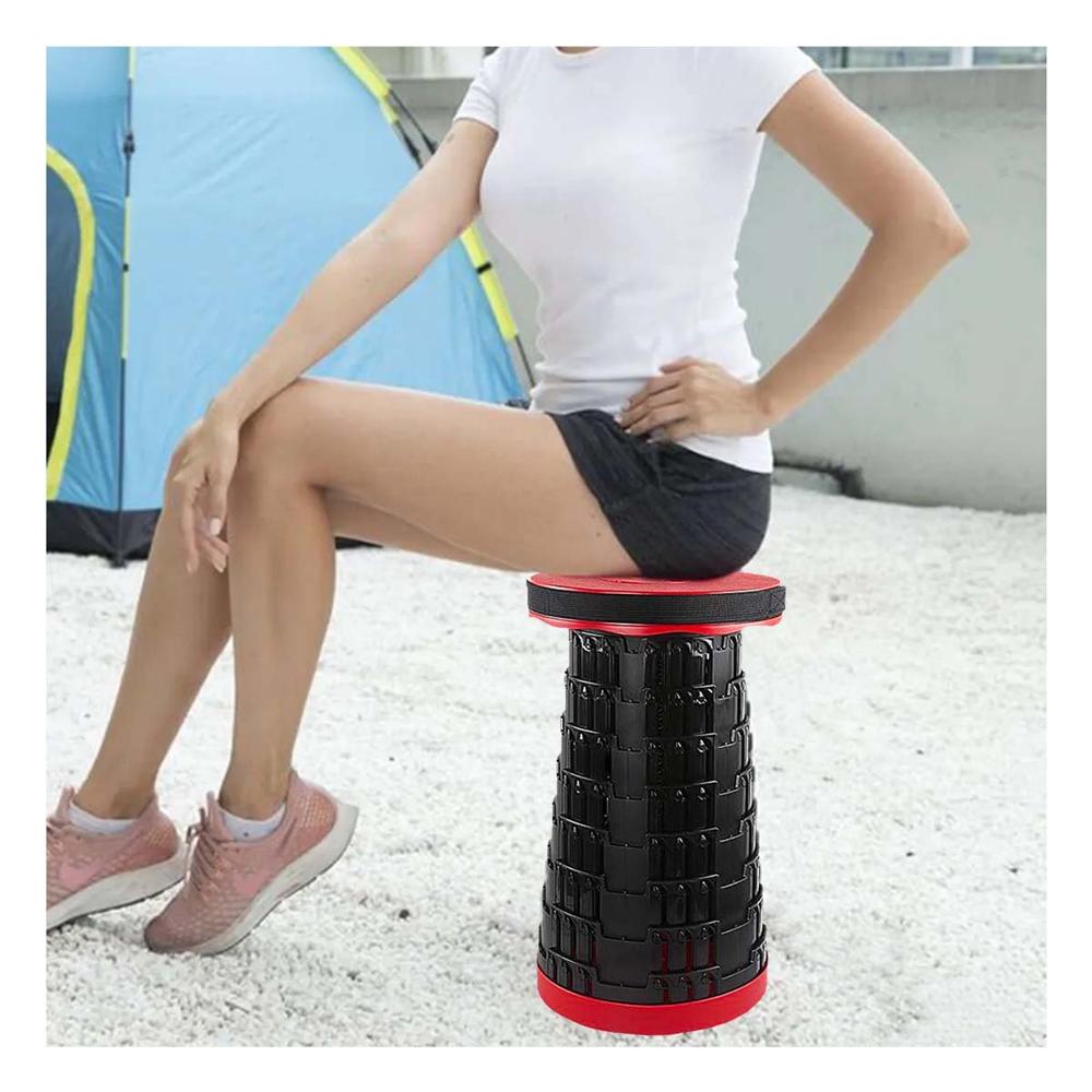 Pack4 Banco resistente 3 seguros portatiles tapa rojo centro negro para jardin practica