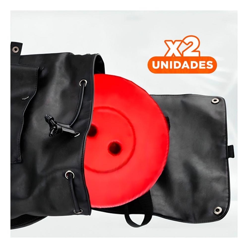 Pack2 Butaca moderna 3 seguros portatiles tapa rojo centro negro para terraza Y Regalo Sticker