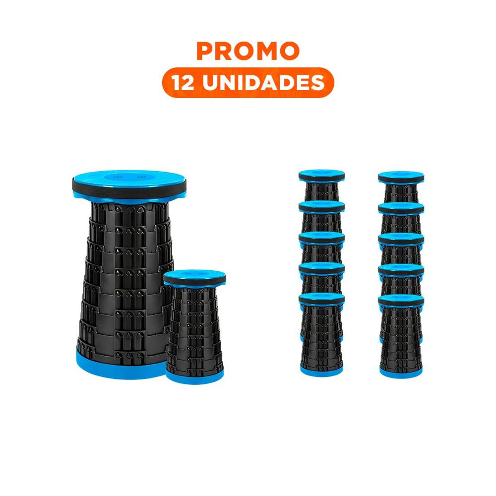 Pack12 Taburete Compacto Plegable con Tres Seguros para Uso Diario
