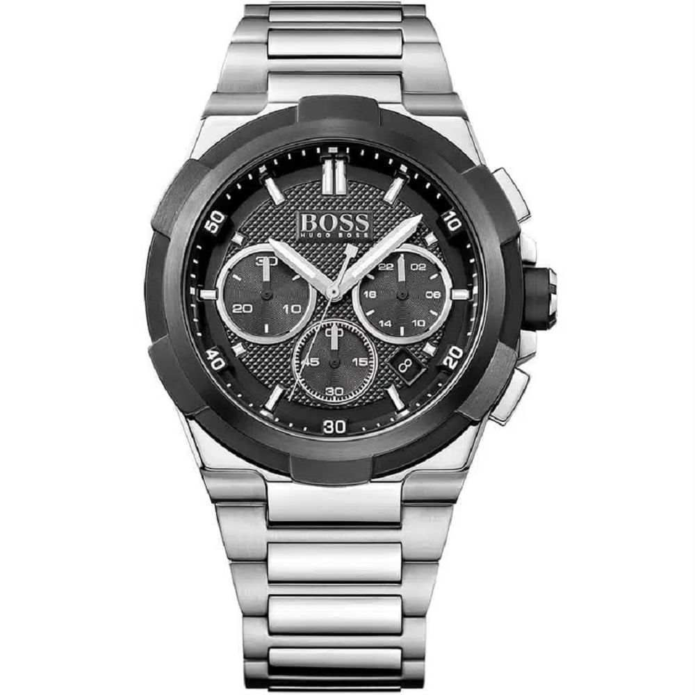 RELOJ HUGO BOSS SUPERNOVA CRONOGRAFO PLATEADO CARATULA NEGRA