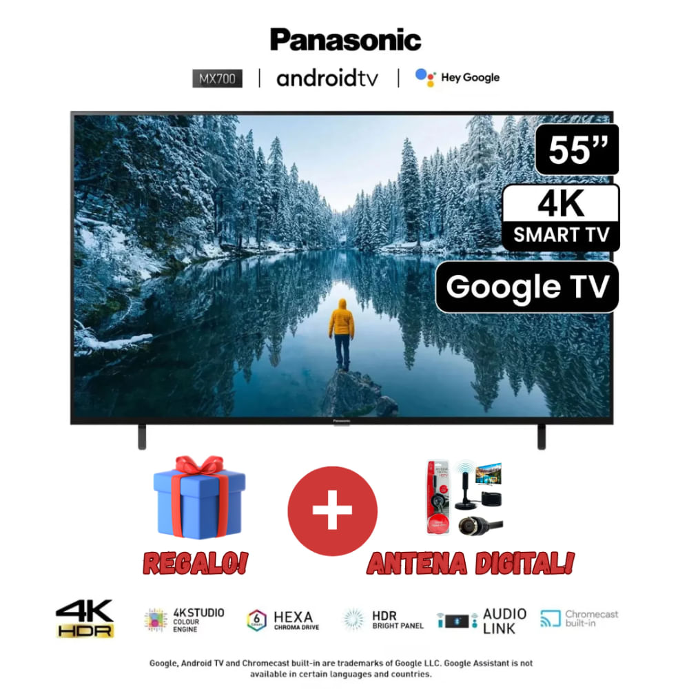 Televisor Panasonic LED 4K UHD Smart 55 pulgadas TC-55MX700P MAS Antena Digital