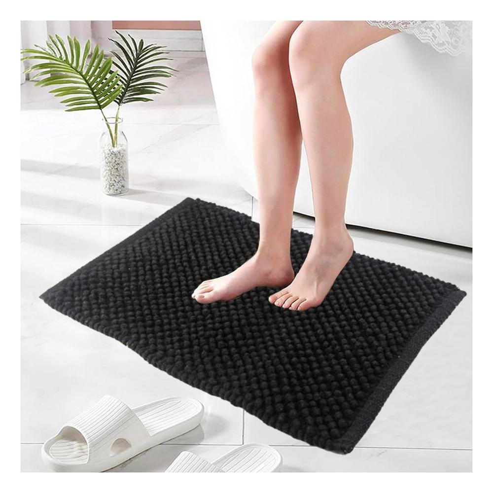 Alfombrilla Rectangular de Microfibra 40x60cm Negro para Piso Y Notas