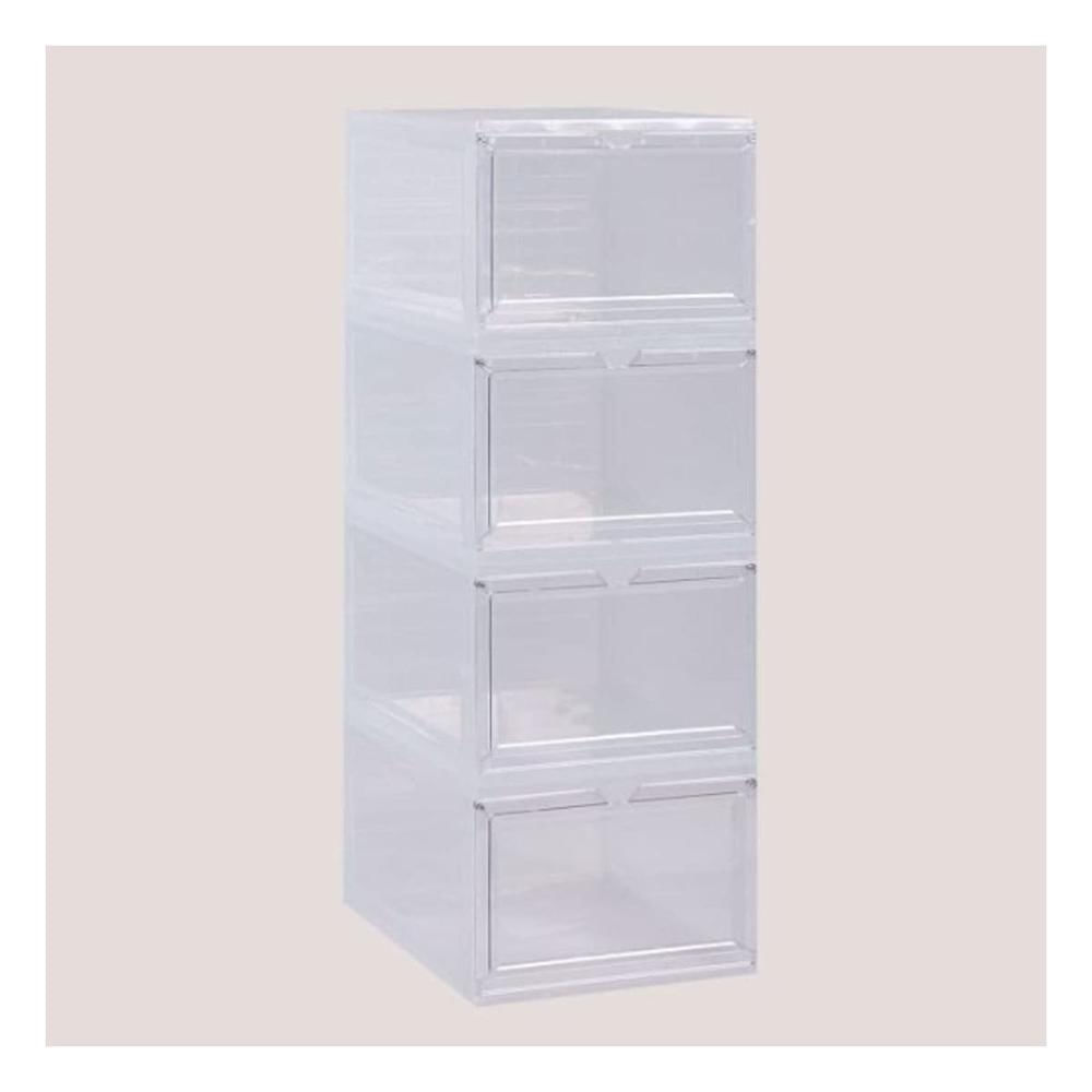Gabinete de Zapatos Imantado Apilable Transparente para Hogar y Closet Y notas