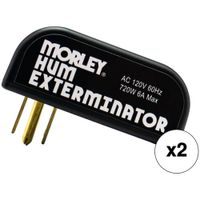 Morley Hum Exterminator 2-Pack - Filtro de Ruido para Guitarras - 6 Amp Max - Diseño Compac