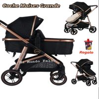Coche Moises Dorado Estilo Europeo Mango Cuero
