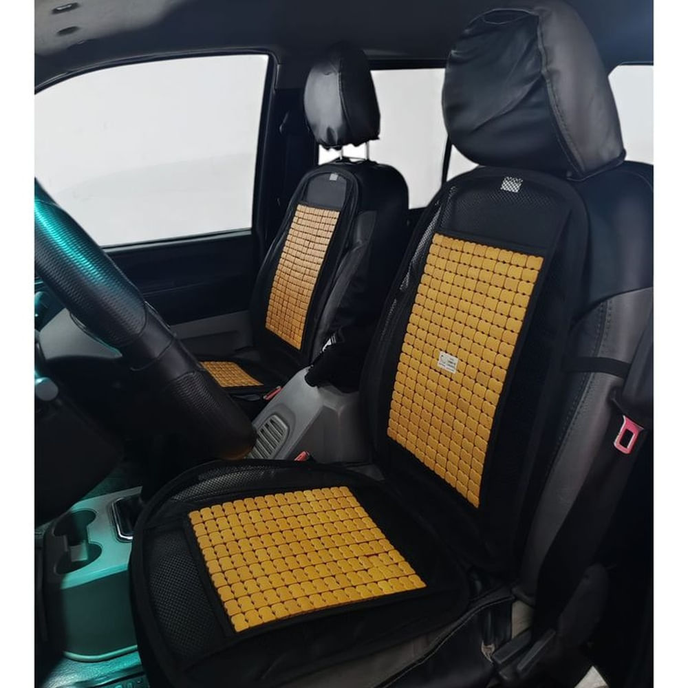 Cojín de Bambú para Asiento de Auto Fresco Antideslizante Universal Amarillo