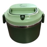 Lonchera Térmica Verde 1000ML de Acero Inoxidable  Mantiene el Calor 3H