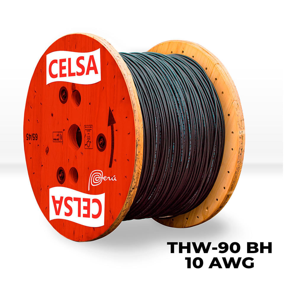 Cable Thw-90 450/750v 10 Awg Celsa Negro - Venta por metro lineal