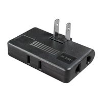 Adaptador Triple Plano Giratorio 10a Negro Opalux