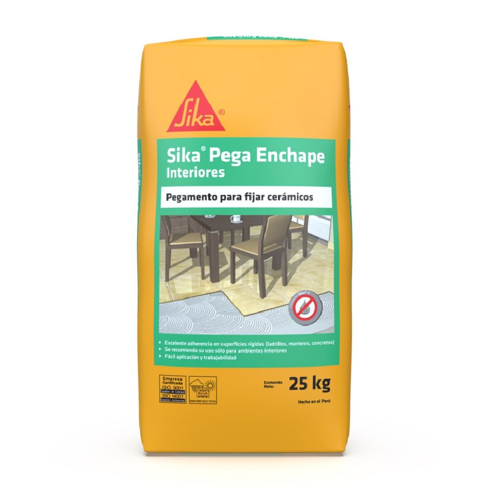 Pegamento Polímero Sika Pega Enchape Interiores x25kg