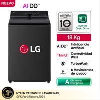 Lavadora Lg Carga Superior Wt180btx 18kg Onyx Negro