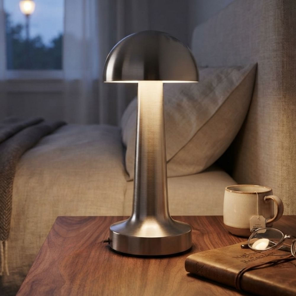 Lámpara de Mesa Decorativa Hongo Silver 21cm Ico
