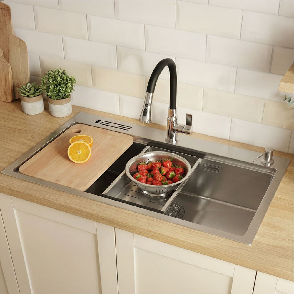 Lavadero Multifuncional Acero Inoxidable Zafiro 81x48cm Record
