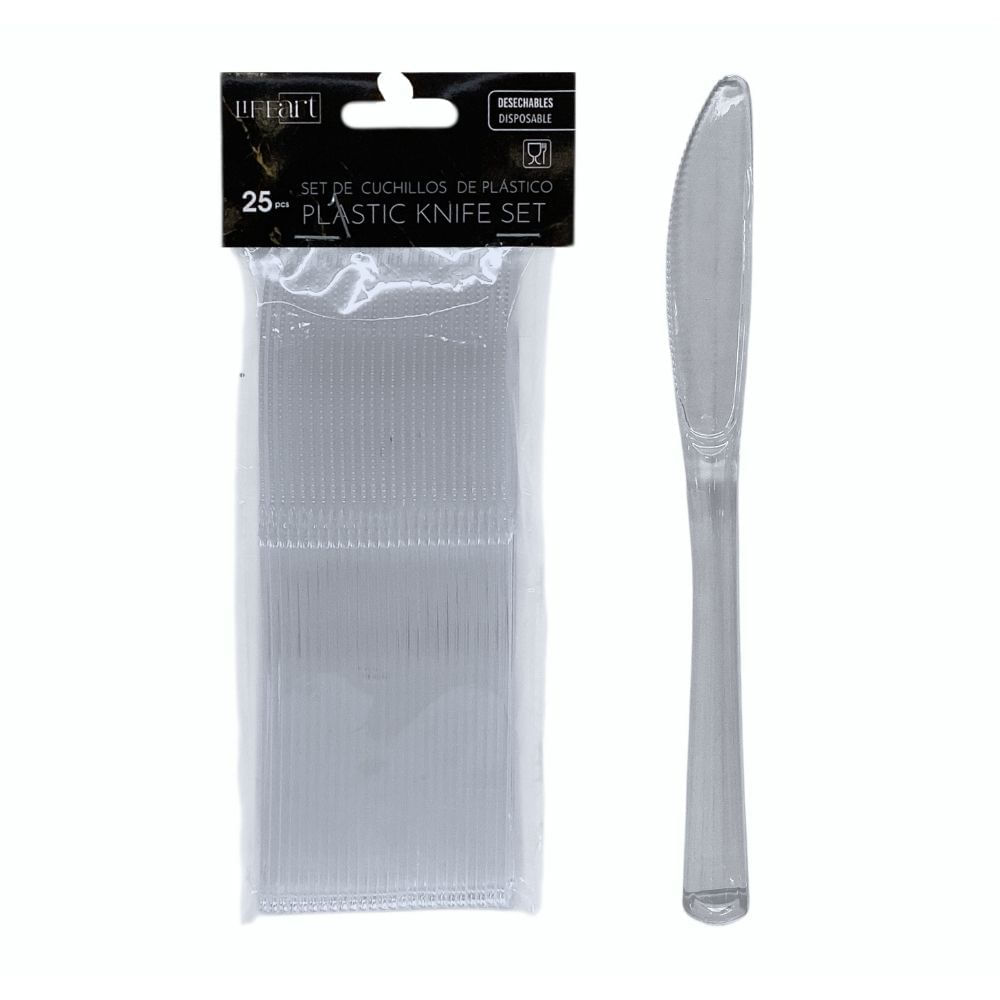 25 Piezas Cuchillos Desechables Transparentes Life Art