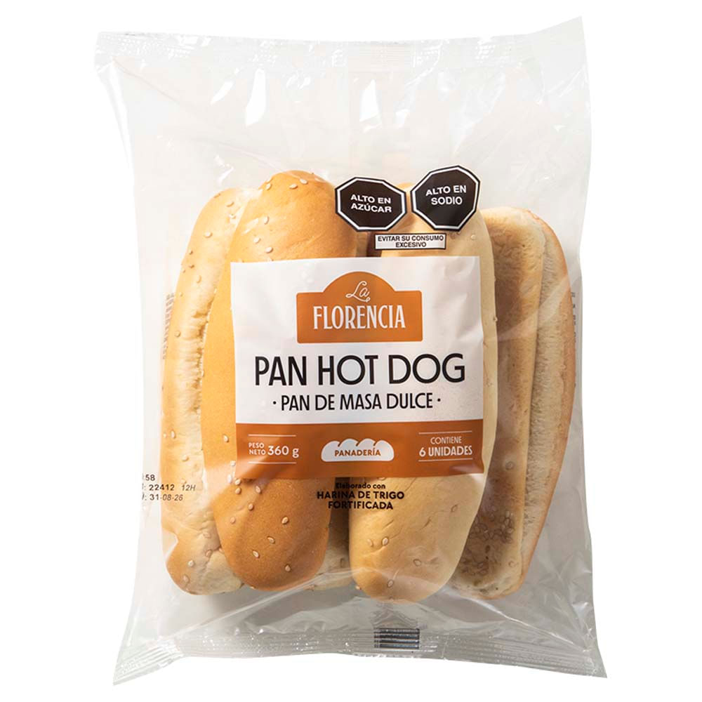 Pan Hot Dog LA FLORENCIA Bolsa 6un